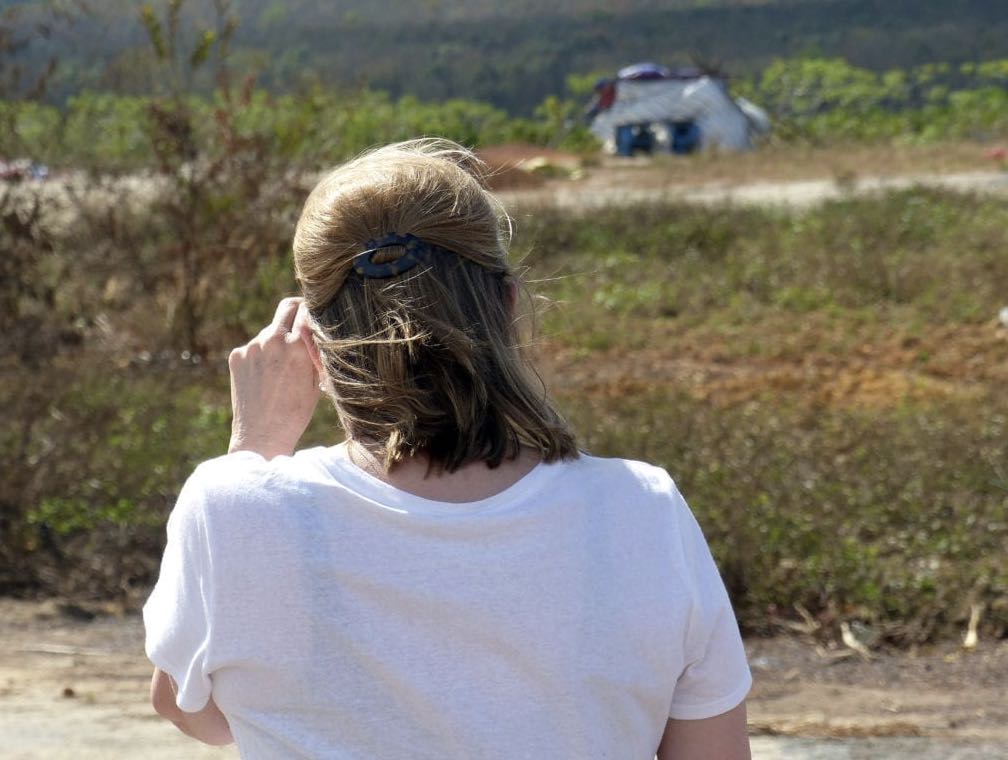 Donna Musil visits the Dak To airstrip where her father, Ltc. Louis F. Musil (deceased) was based in Vietnam, November, 1967. Photo courtesy of Chris Kyrios.