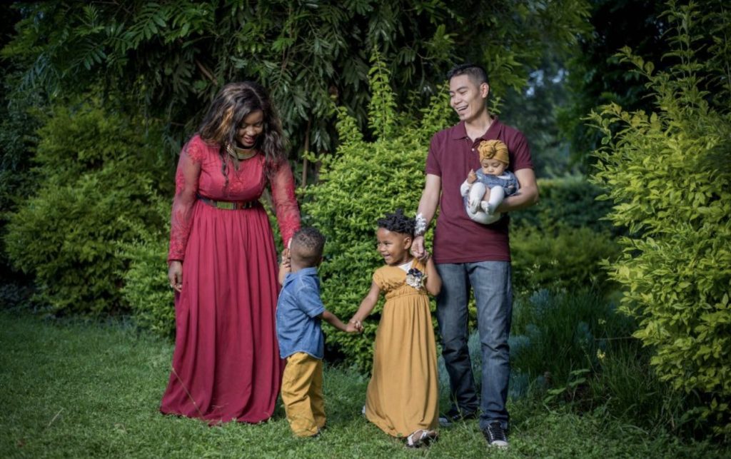 Sol and Liz Ocampo with three of their four kids (Photo courtesy the Ocampo family)