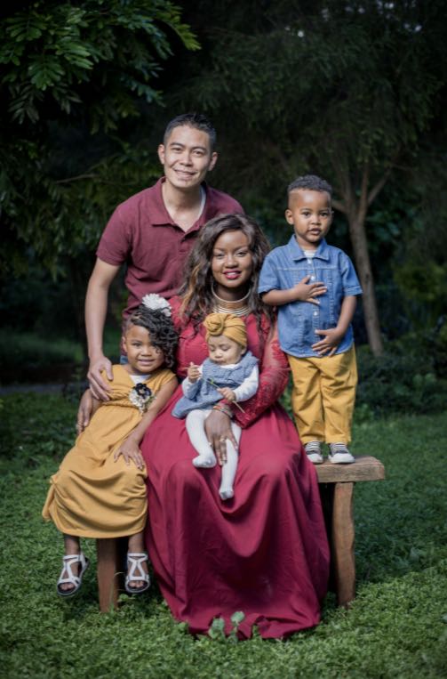Sol and Liz Ocampo with three of their four children (Photo courtesy the Ocampo family)