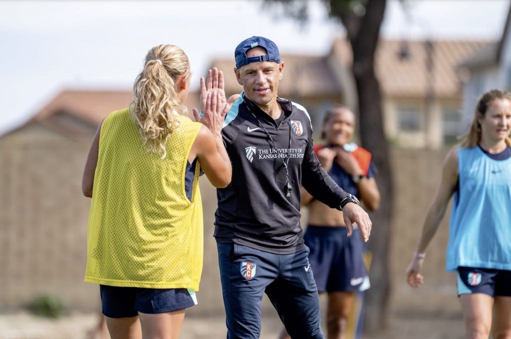 Chris Armas in pre-season training (Photo credit: Kansas City Current)