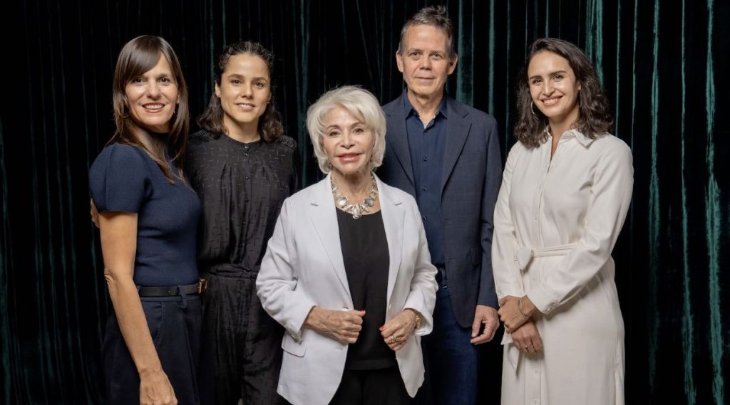 Isabel Allende with the cast of House of the Spirits (Photo courtesy Amazon Studios)